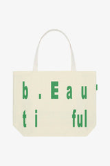 b.E Kind Tote Bag (Natural / Green)- Selectshop FRAME