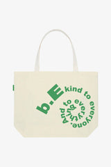 b.E Kind Tote Bag (Natural / Green)- Selectshop FRAME