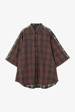 Oversized Two-Tone Check Shirt