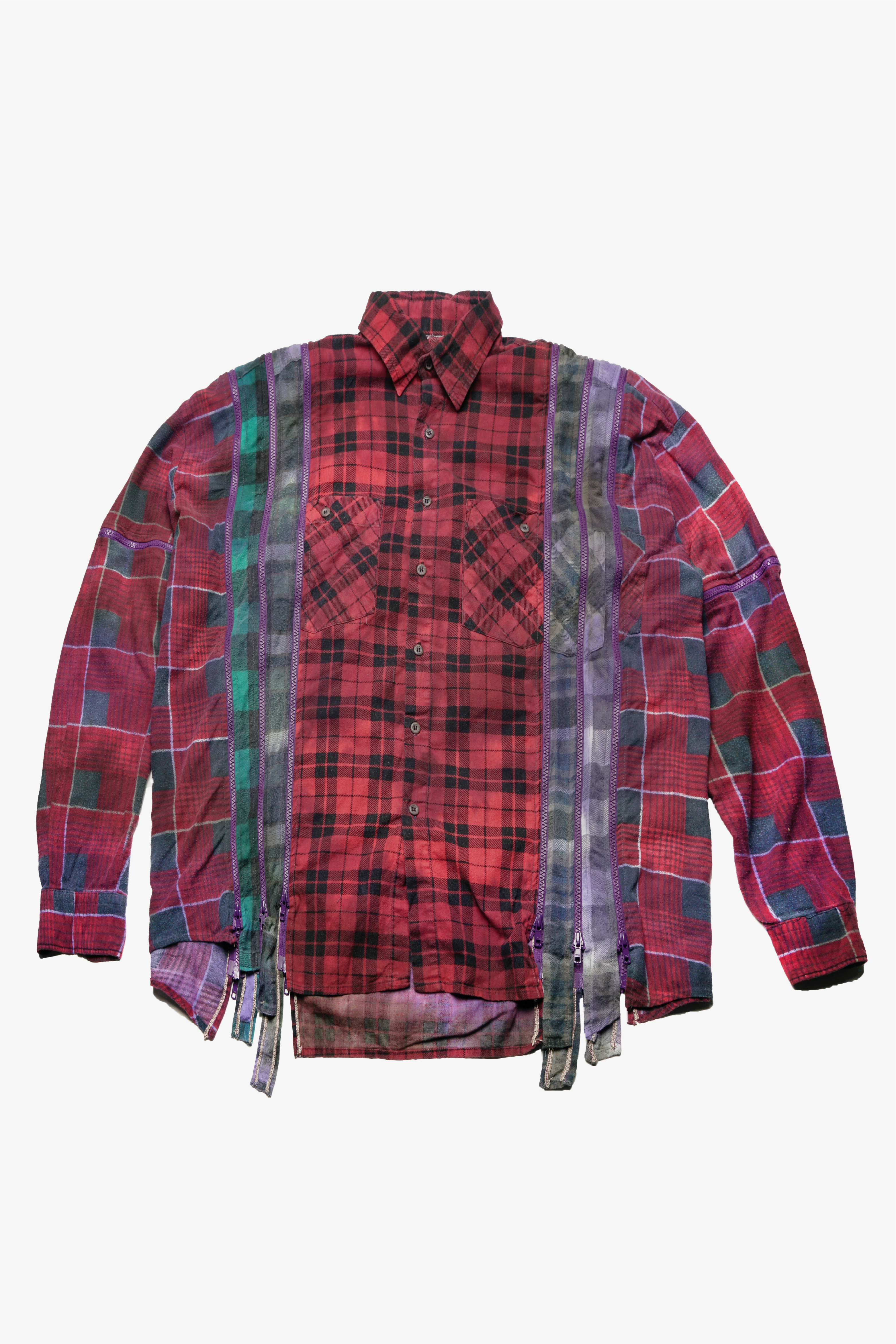 Selectshop FRAME - NEEDLES Zipped 7 Cuts Flannel Shirt Shirts Dubai