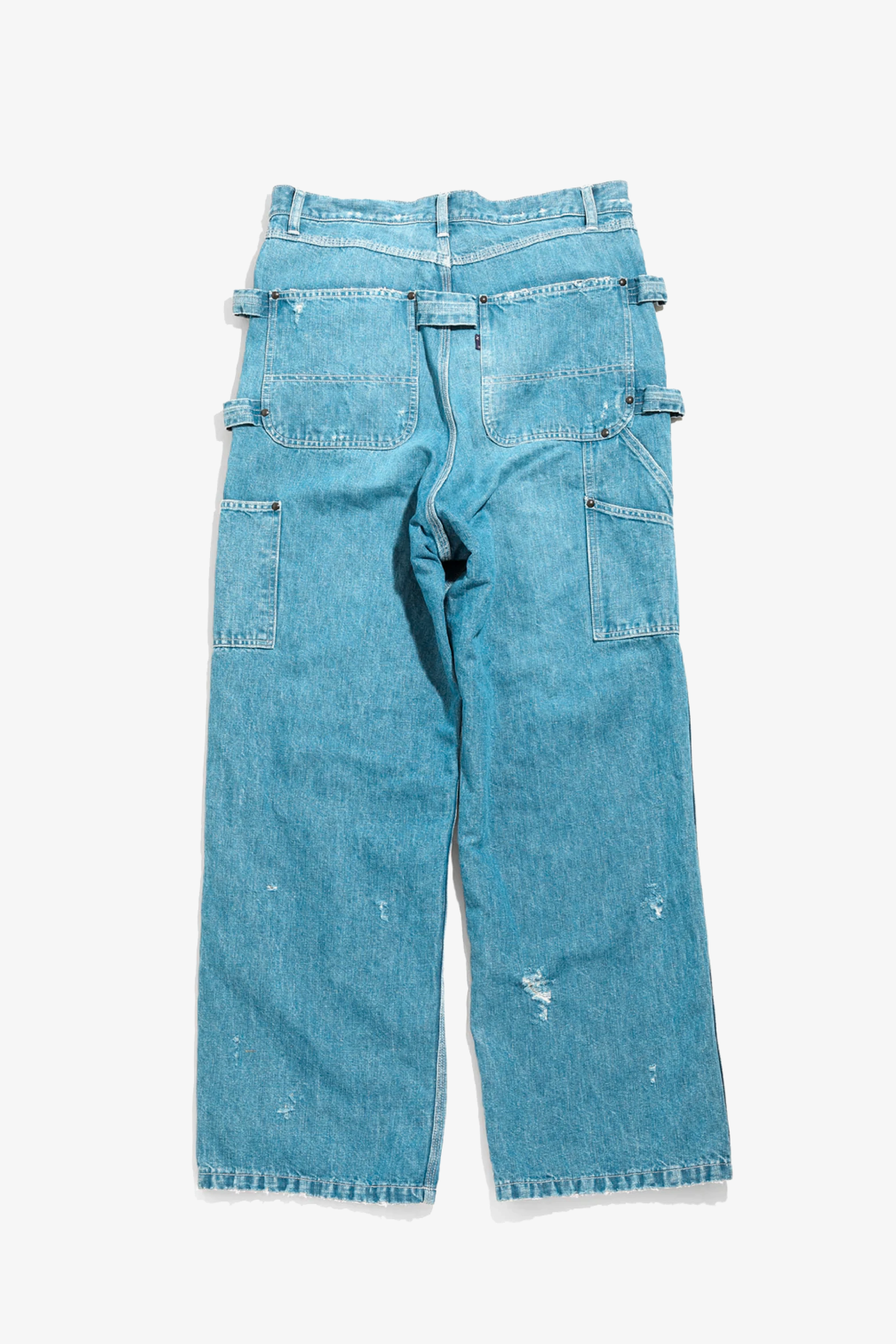 Selectshop FRAME - NEEDLES Apron Pant - 10oz C/L Denim /Distressed Bottoms Dubai