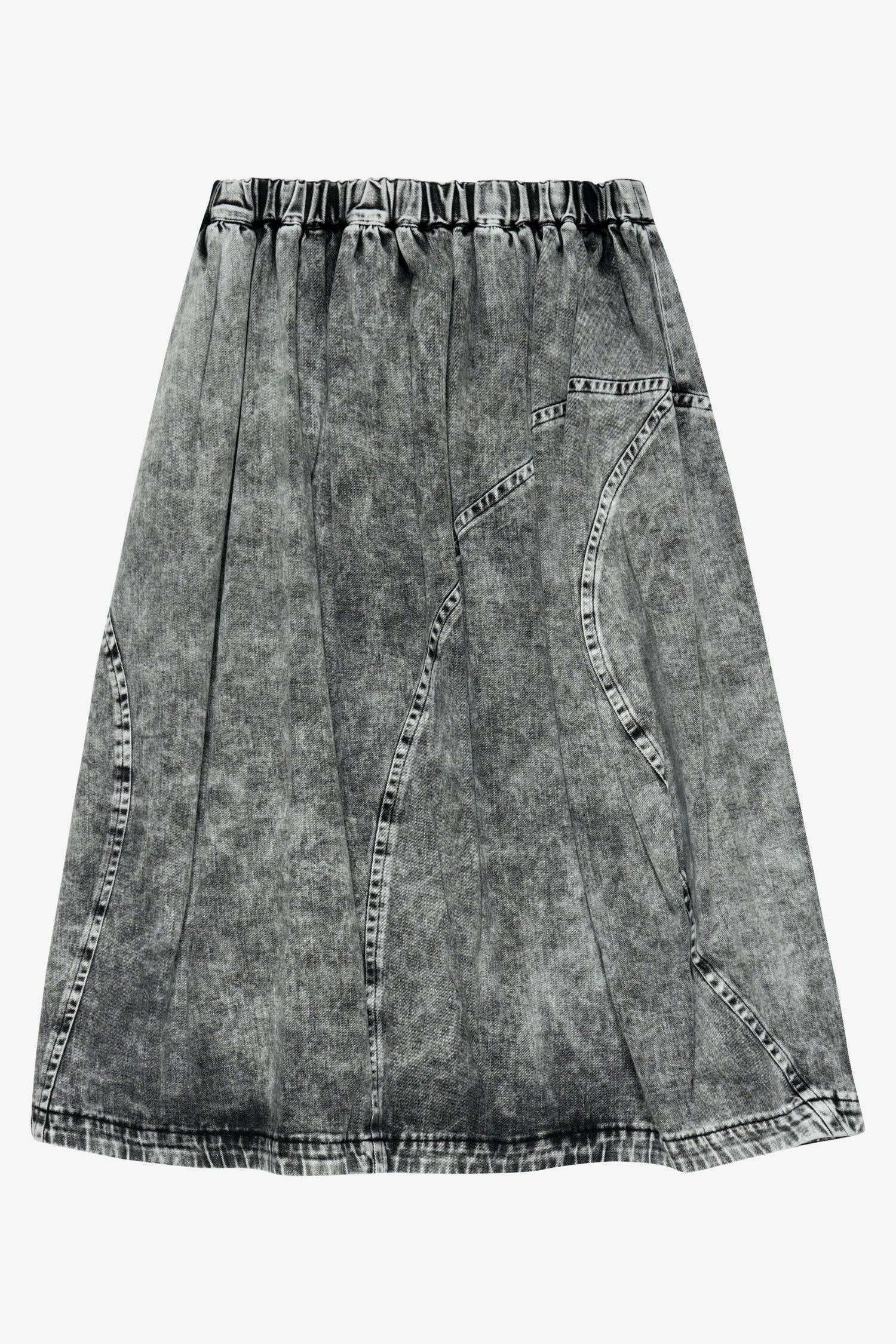 Selectshop FRAME - COMME DES GARCONS BLACK Faded High-Waist Denim Skirt Bottoms Dubai