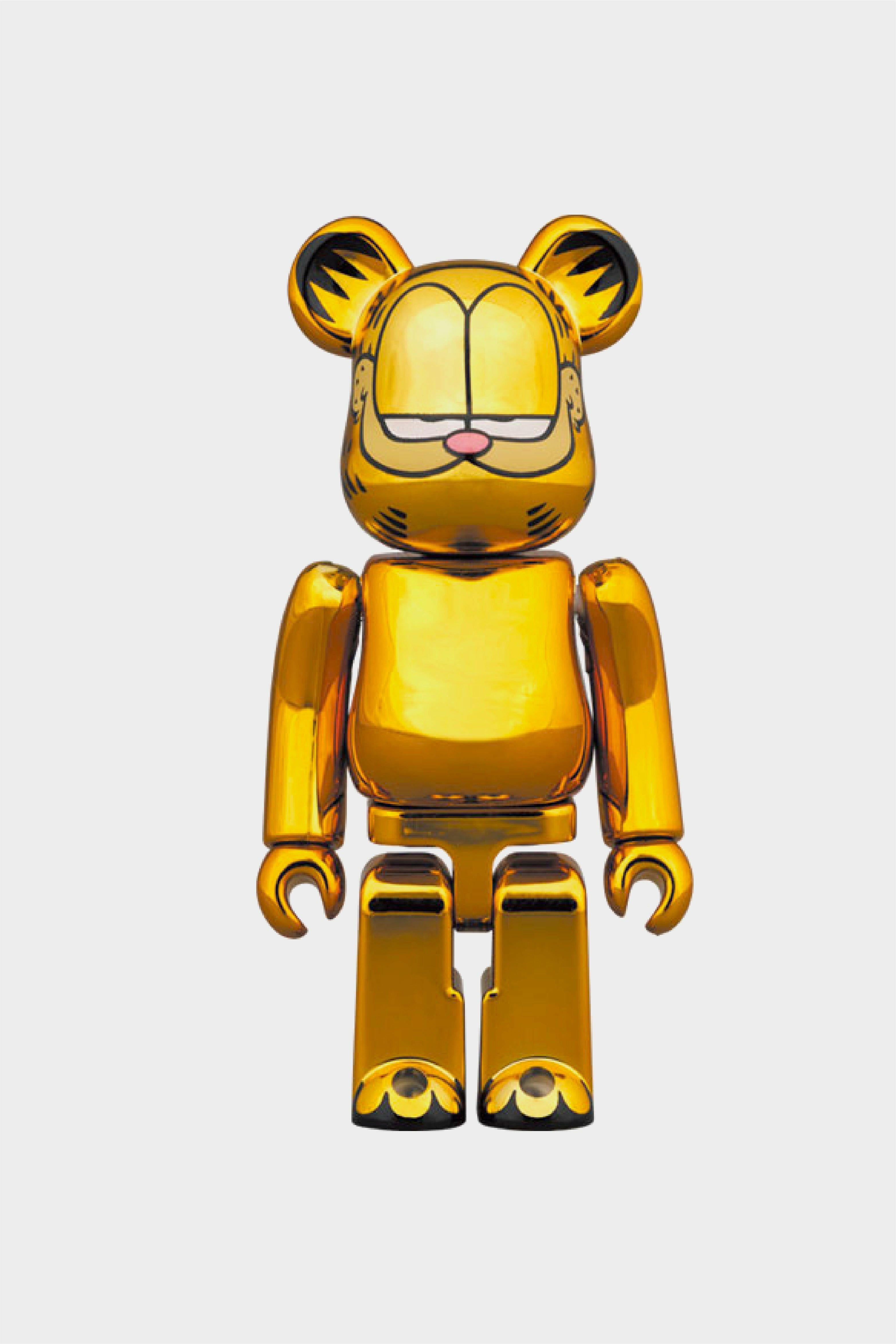 Selectshop FRAME - MEDICOM TOY Be00 Be@r@brick Garfield Gold Chrome Ver. 1000% مقتنيات غارفيلد الذهبية 1000% دبي