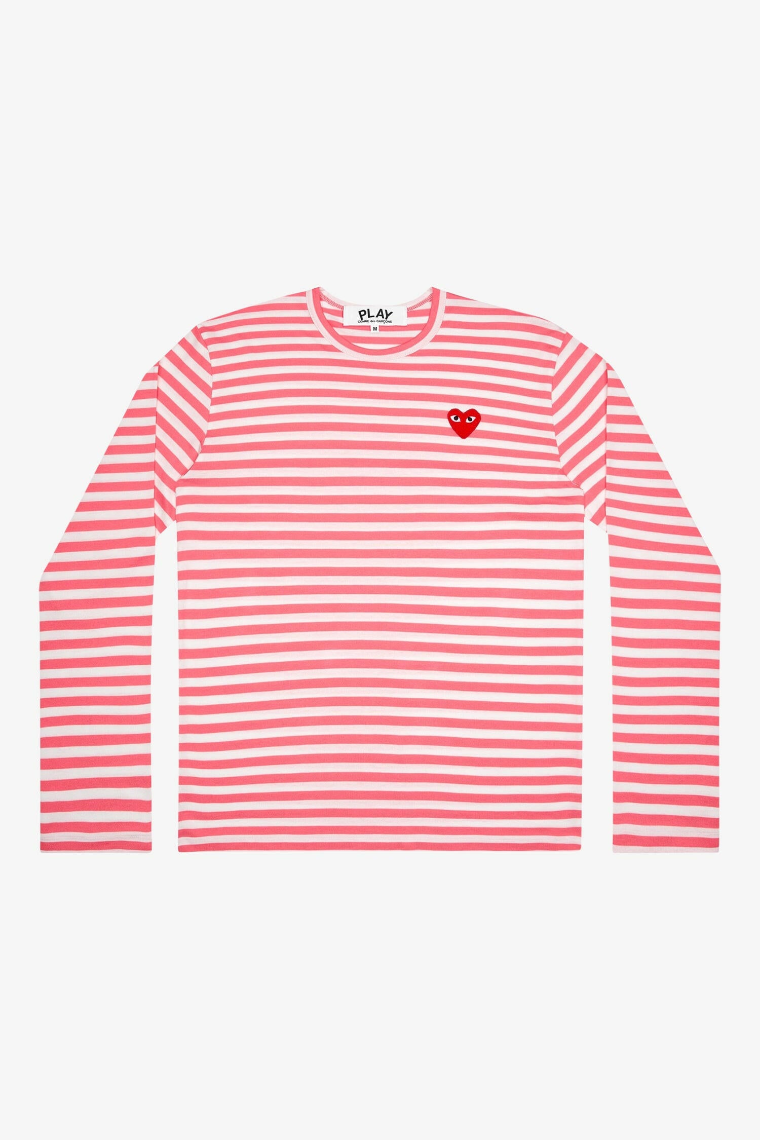 Selectshop FRAME - COMME DES GARCONS PLAY Red Heart Baby Pink Stripes Longsleeve T-Shirts Dubai