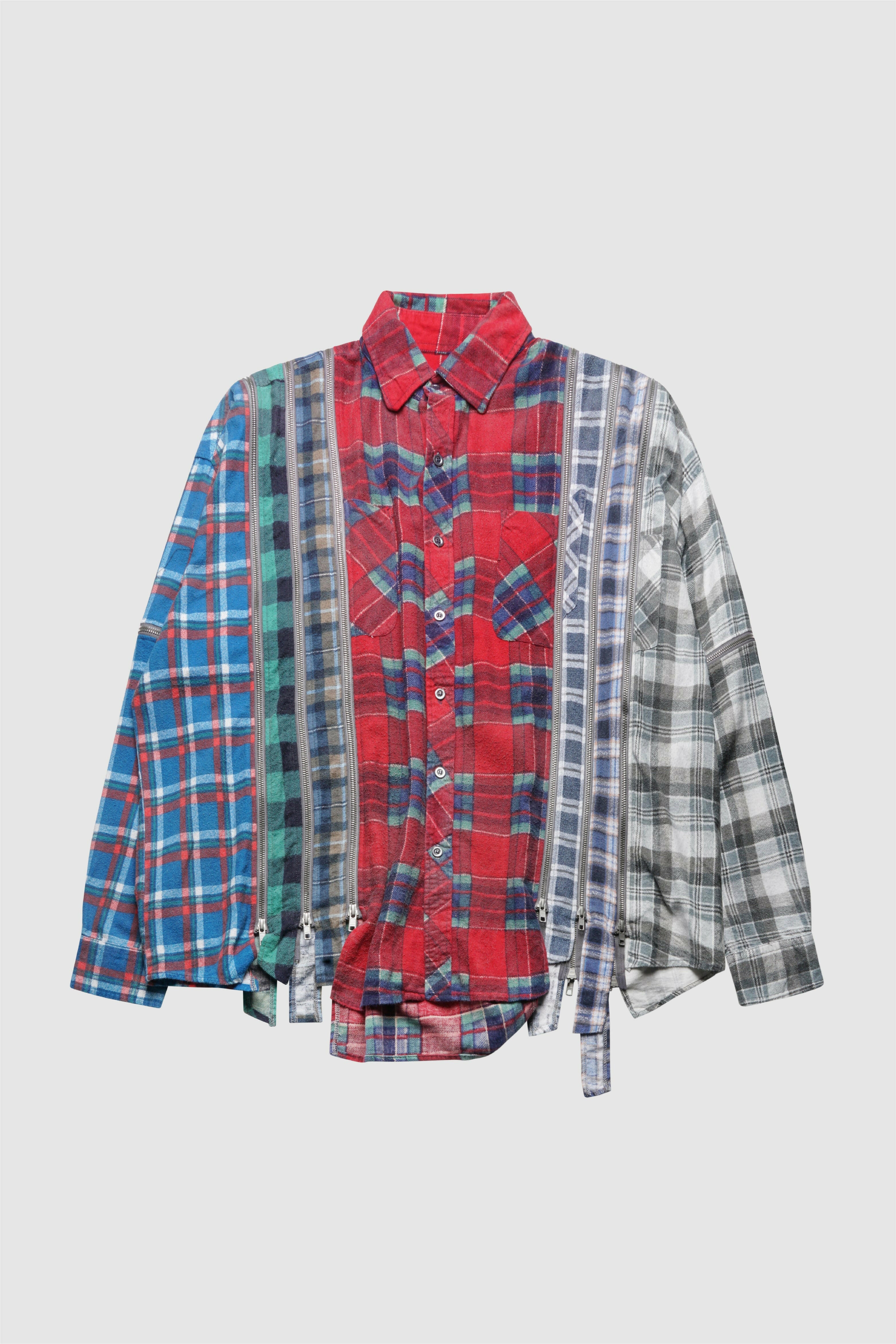 Selectshop FRAME - NEEDLES Reflection 7 Cuts Zipped Wide Flannel Shirt Shirts Concept Store Dubai