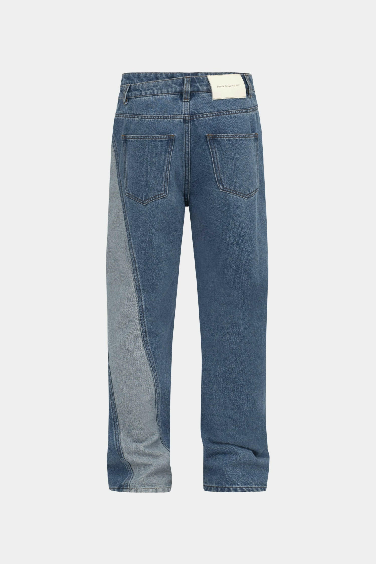 Selectshop FRAME - FENG CHEN WANG Denim Trouser With Irregular Waistband Bottoms Concept Store Dubai