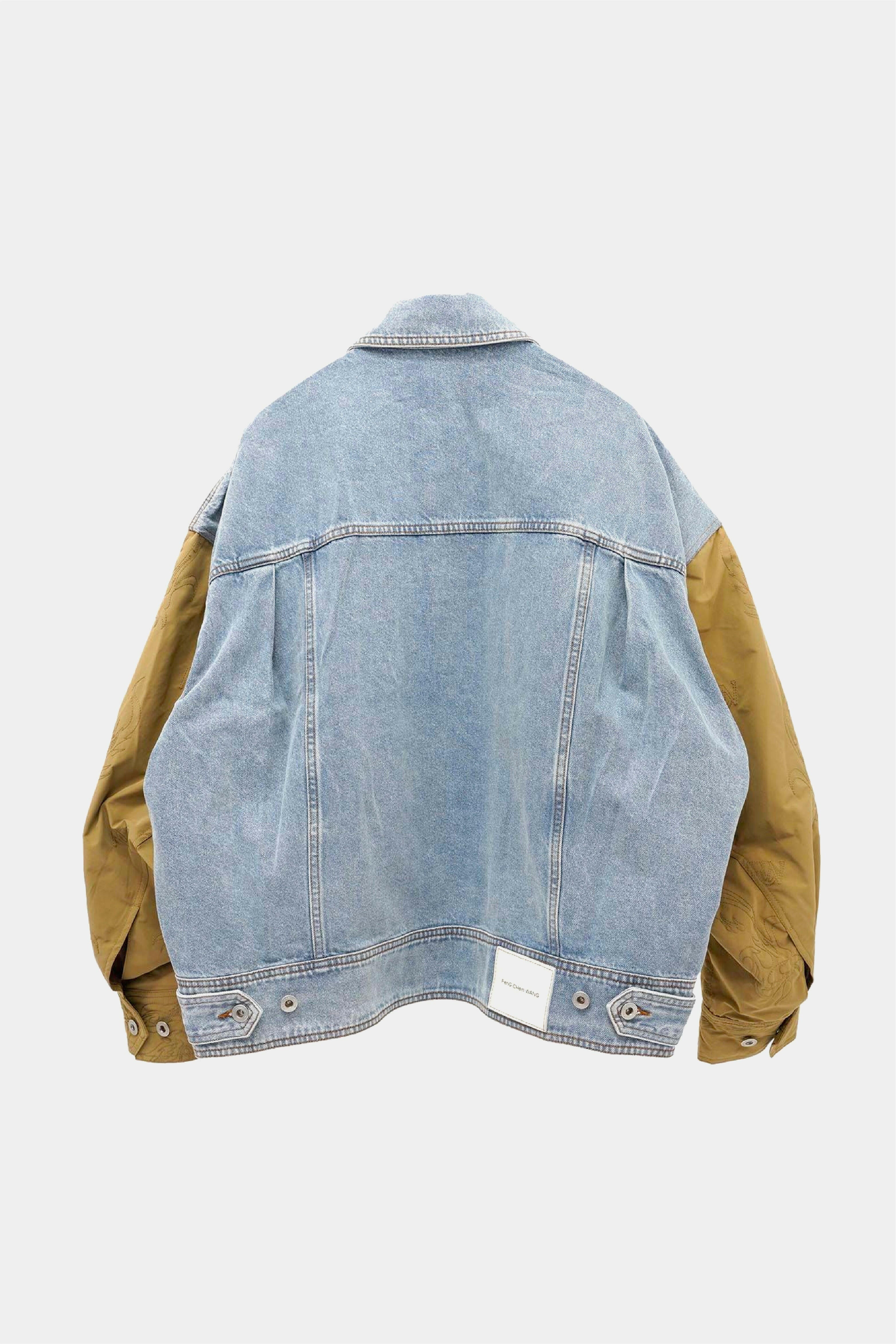 Selectshop FRAME - FENG CHEN WANG Deconstructed Vintage Wash Denim Jacket Outerwear Dubai