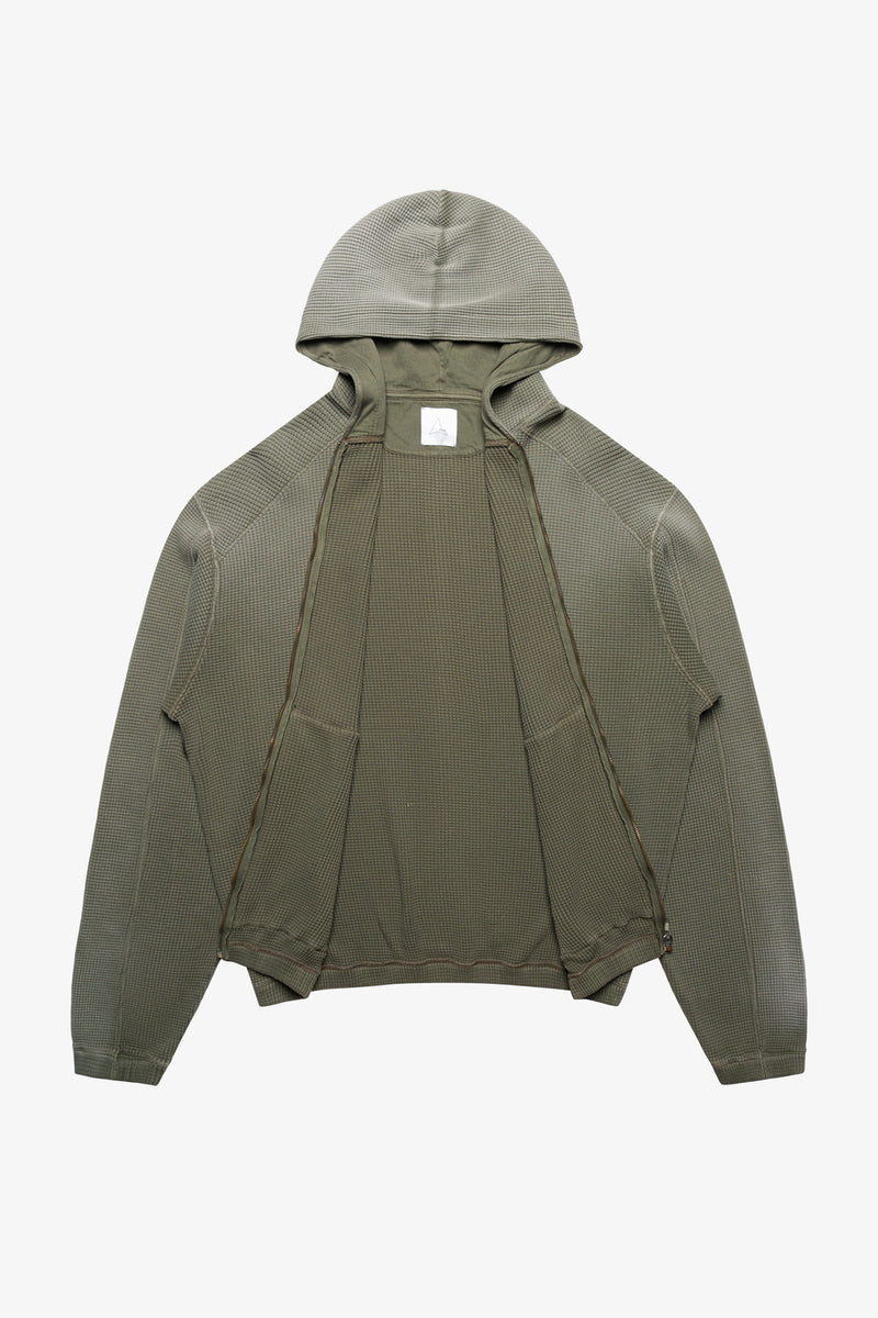 Bee Sun Faded Waffle Zip Up Hoodie- Selectshop FRAME