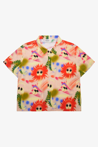 Fuzzy Friends Short Sleeve Button Up Shirt