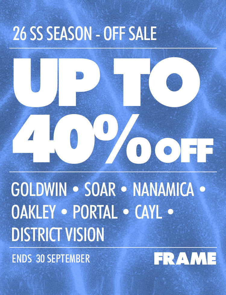FRAME 26SS Season-Off Sale — up to 40% off, mobile banner