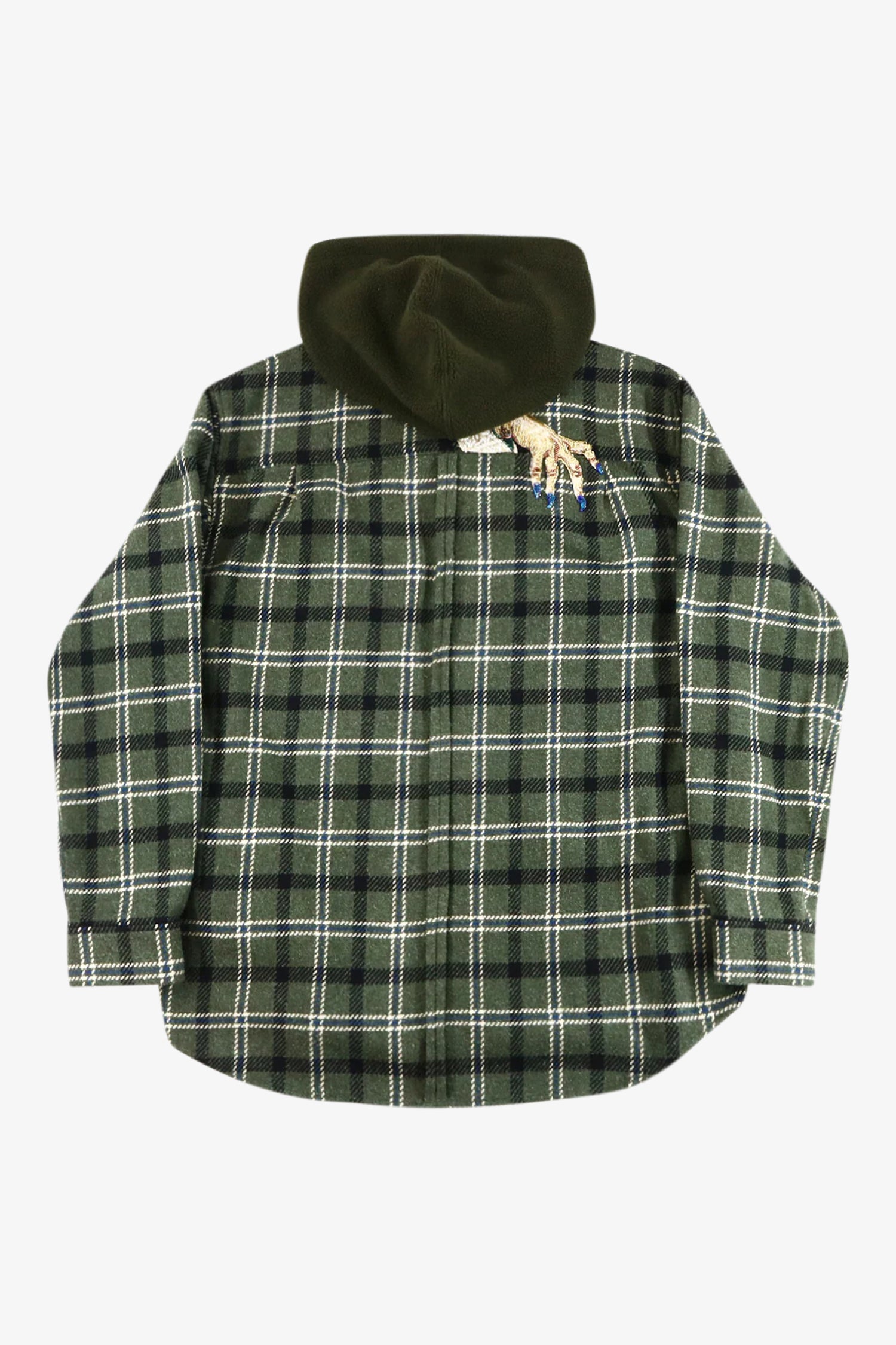 Bead Embroidery Check Hooded Shirt- Selectshop FRAME
