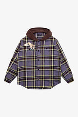 Bead Embroidery Check Hooded Shirt- Selectshop FRAME