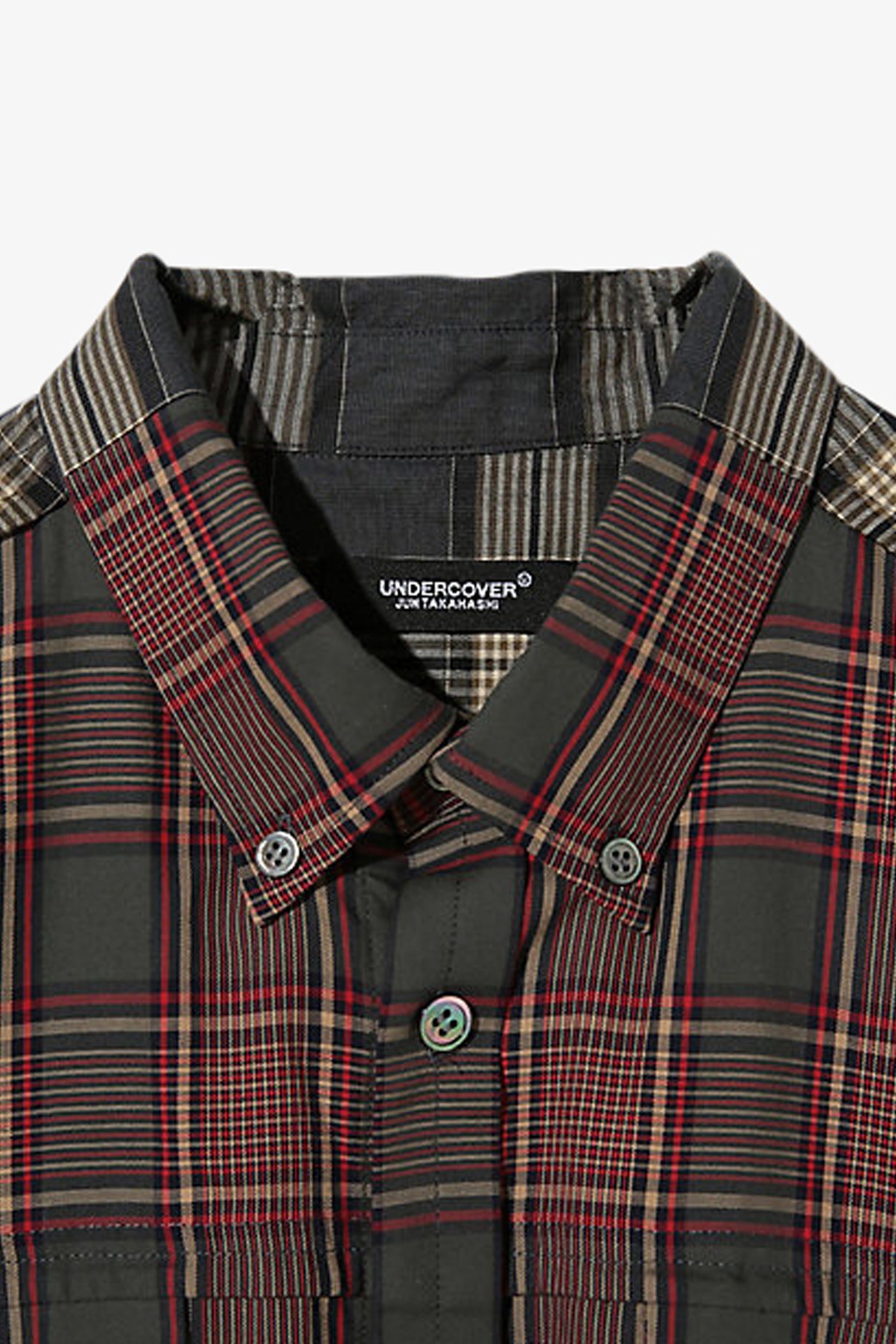 Selectshop FRAME - UNDERCOVER Oversized Two-Tone Check Shirt Shirt Dubai