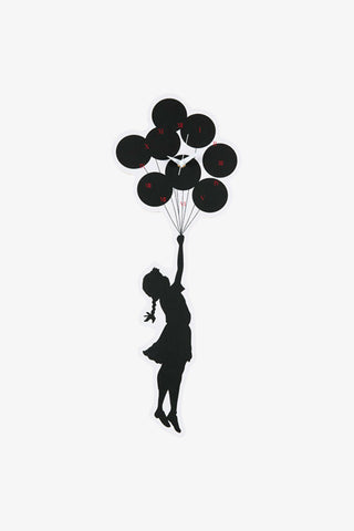 Brandalism Wall Clock "Flying Baloons Girl" by KARIMOKU