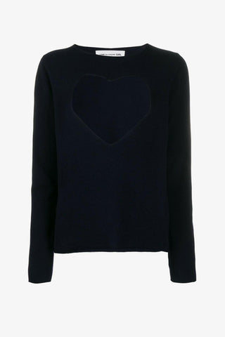 Cut-Out Heart Wool Sweater