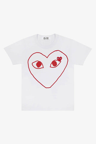 Play Comme des Garçons Blank Red Heart T-shirt (White)