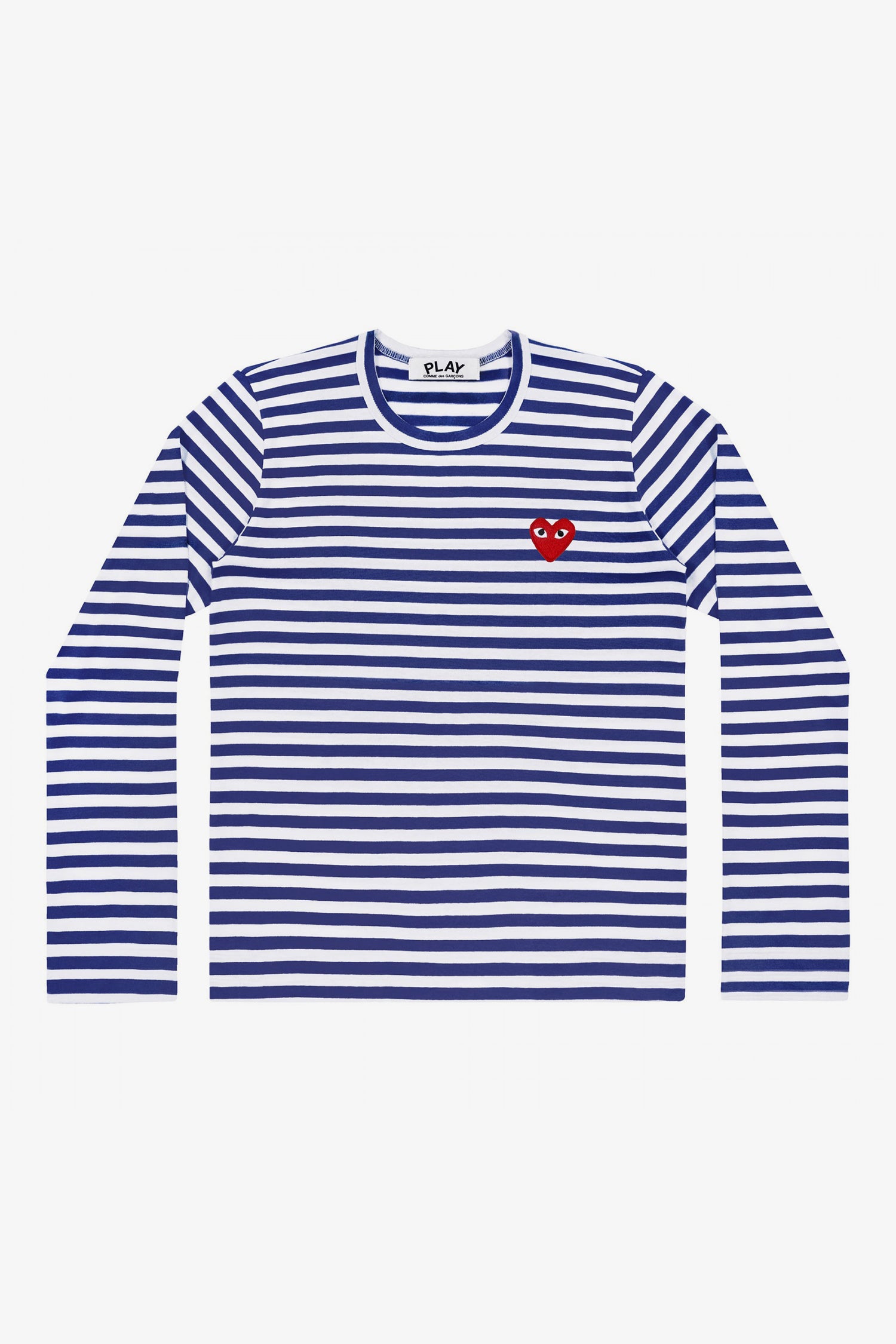 Selectshop FRAME - COMME DES GARCONS PLAY Red Heart Blue Stripes Longsleeve T-Shirt Dubai