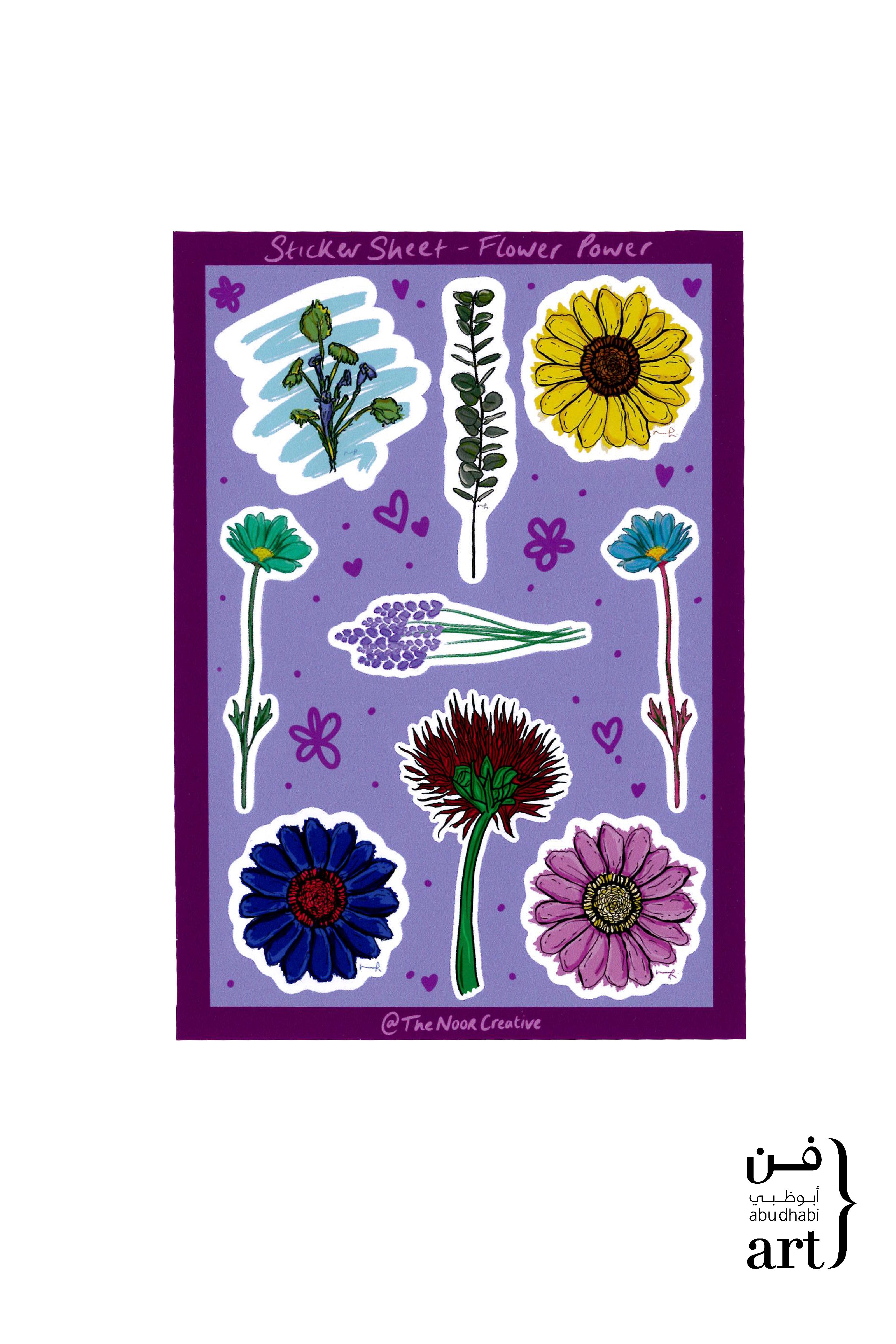 Selectshop FRAME - NOOR AL FAHIM Flower Power - Sticker Sheet ABU-DHABI-ART Dubai