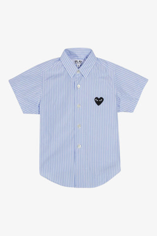 Striped Short Sleeve Shirt (Blue) Kids