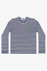 Selectshop FRAME - COMME DES GARCONS PLAY Green Heart Blue Stripes Longsleeve T-Shirt Dubai