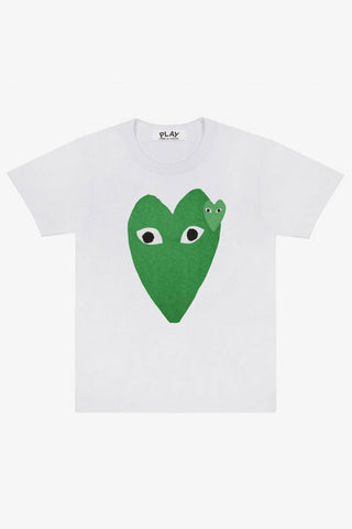 Long Green Heart T-shirt (White)