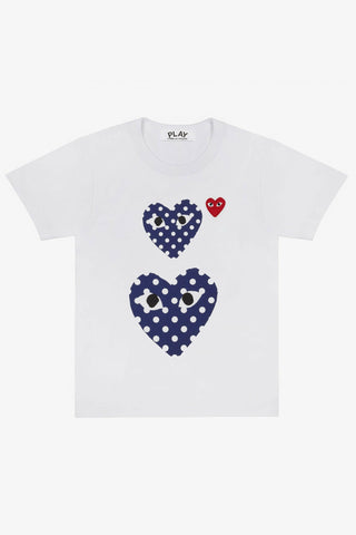 Polka Dot Double Heart T-Shirt (White)