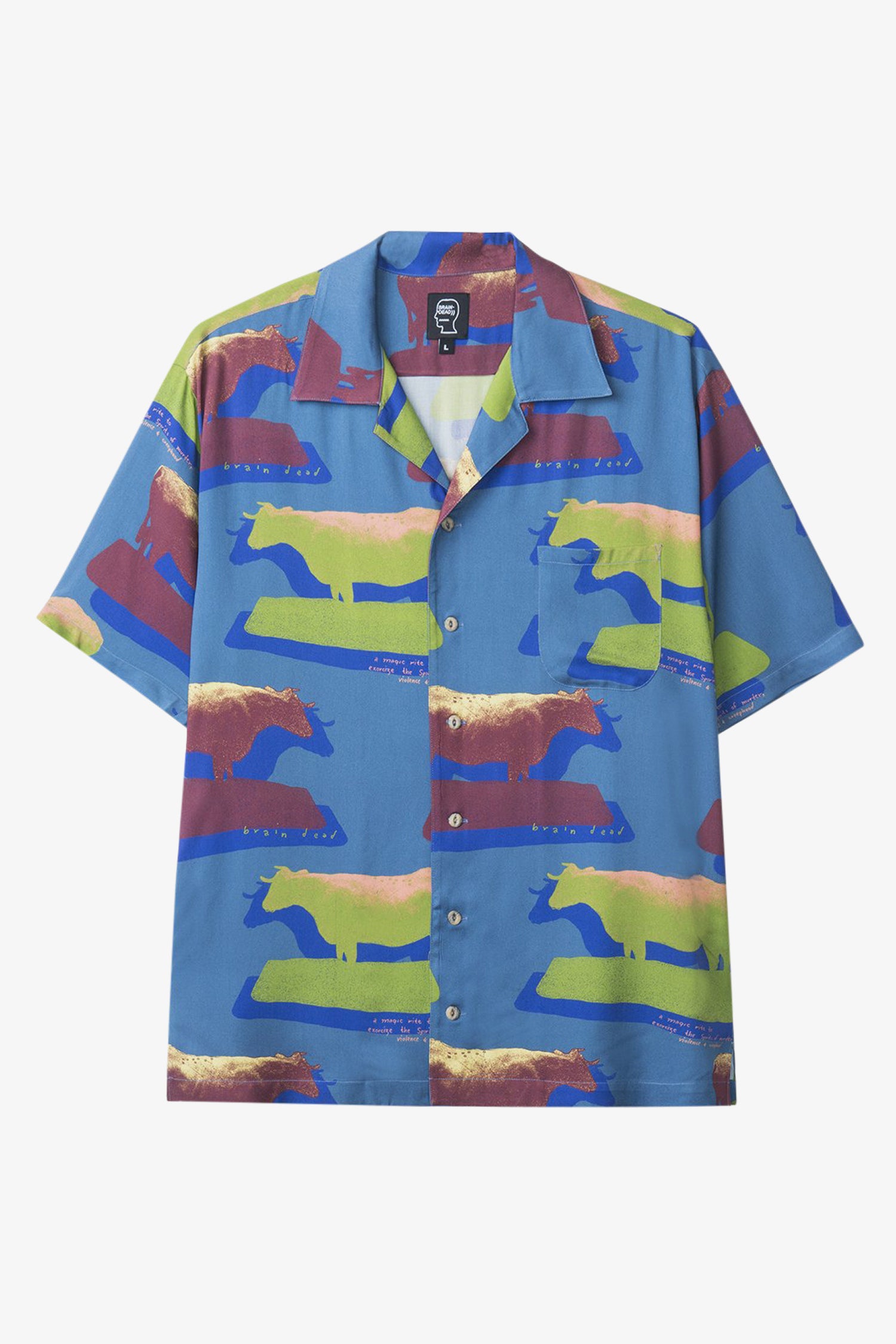 Selectshop FRAME - BRAIN DEAD Cow Short Sleeve Hawaiian Shirt Shirt Dubai