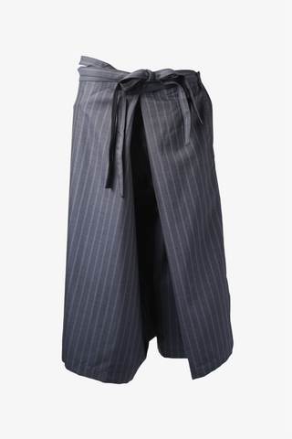 Belted Pinstripe Tailored Shorts