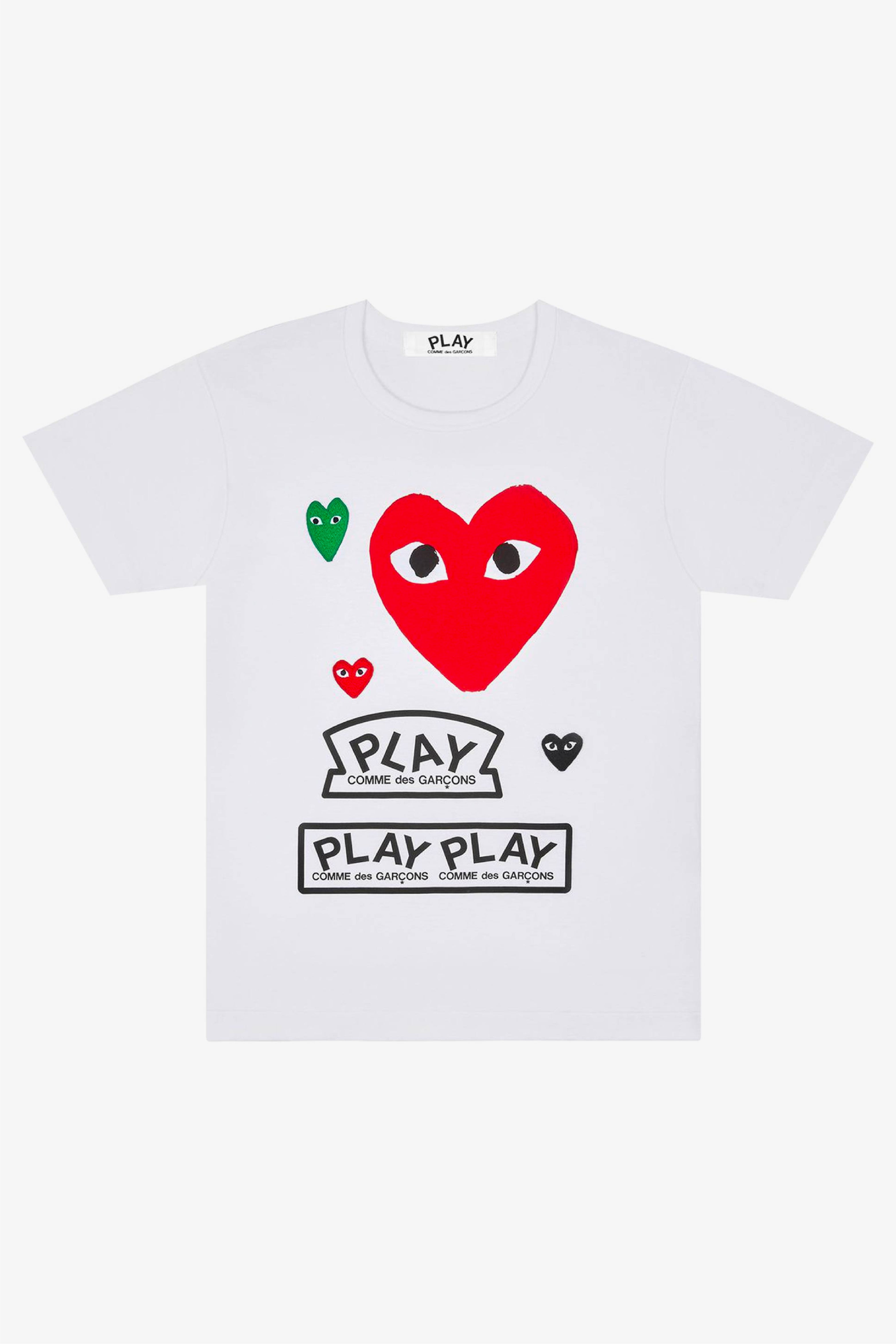 Selectshop FRAME - COMME DES GARCONS PLAY Multiple Hearts Red Logo Tee T-Shirts Dubai