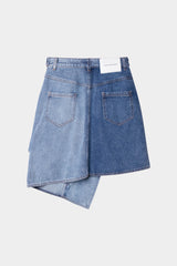 Selectshop FRAME - FENG CHEN WANG Deconstructed Denim Skirt Bottoms Dubai