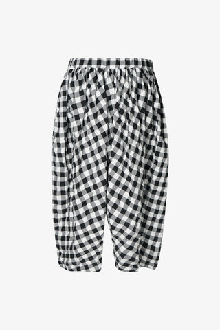 Gingham Check Pattern Parachute Trousers