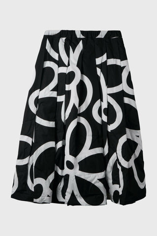 Graphic-Print Cotton Midi Skirt