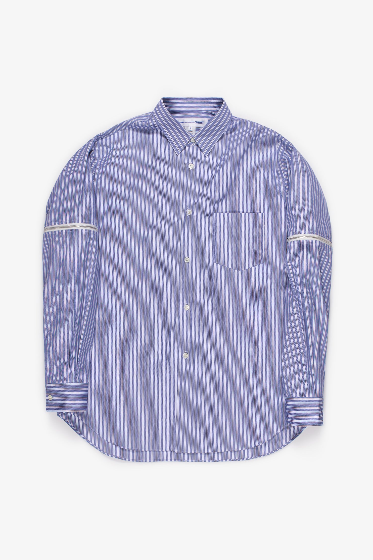 Selectshop FRAME - COMME DES GARÇONS SHIRT Zip Detail Striped Shirt Shirt Dubai