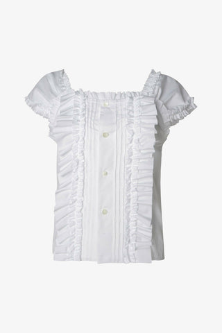 Ruffle-Detail Sleeveless Blouse