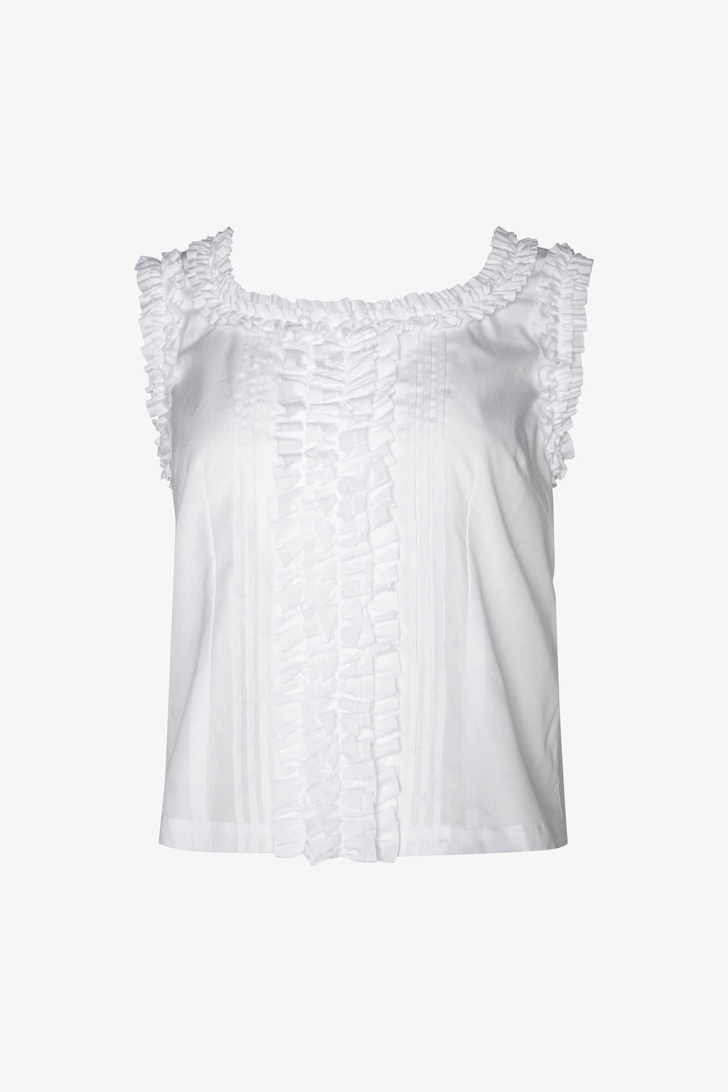 Selectshop FRAME - COMME DES GARÇONS GIRL Ruffle-Detail Back-Button Blouse Shirts Dubai
