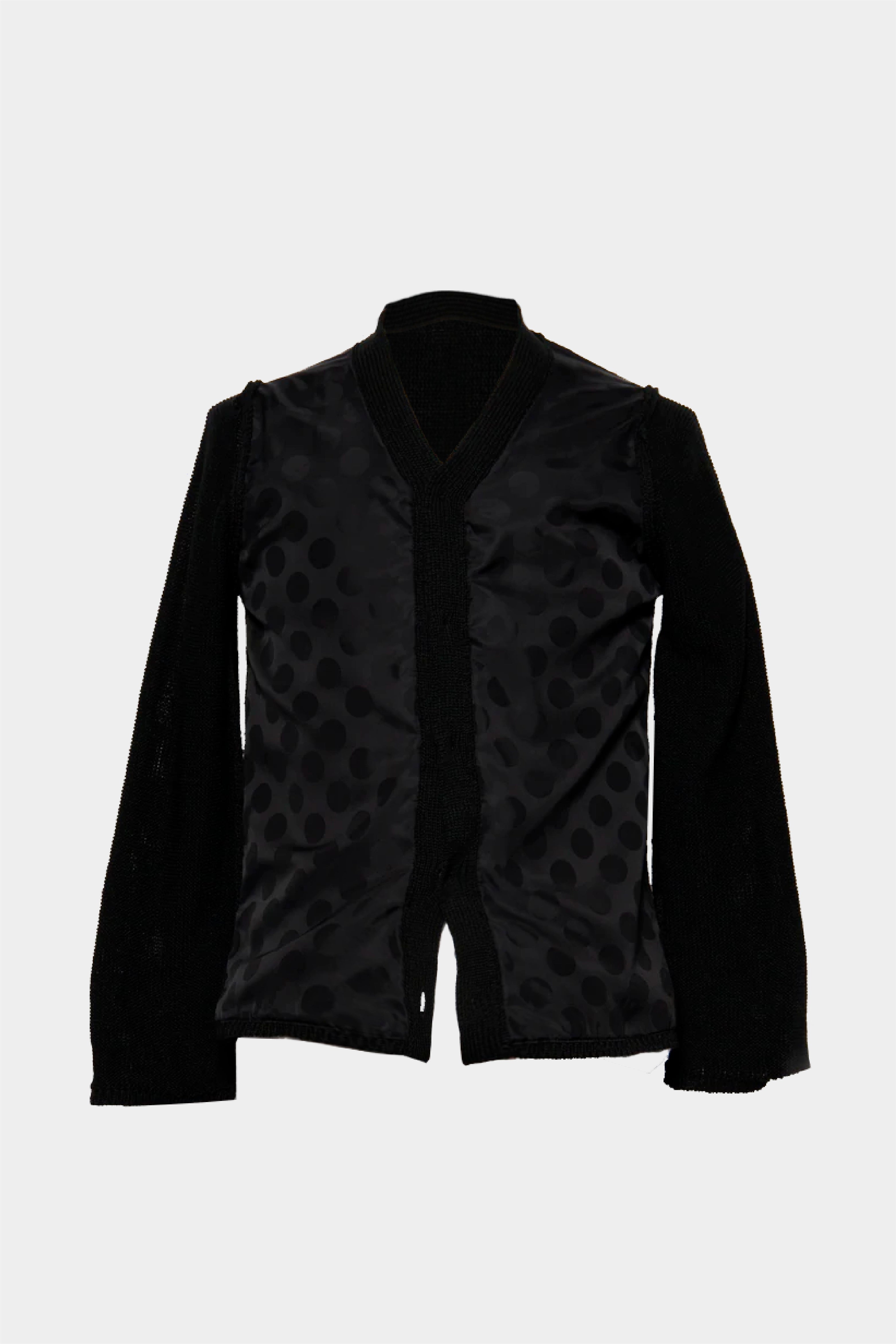 Selectshop FRAME - COMME DES GARÇONS BLACK Polka Dot Cardigan (Black) Sweats-Knits Dubai