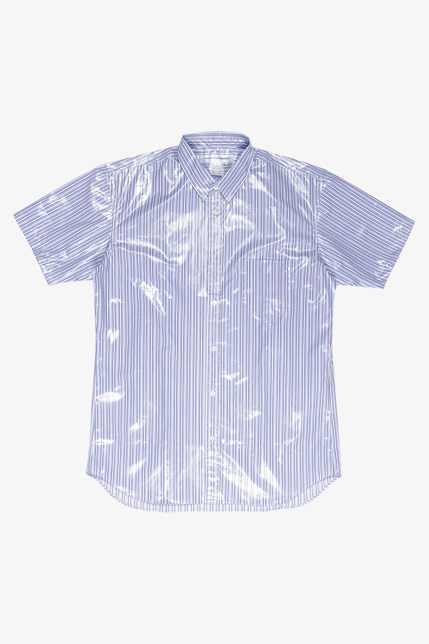 Selectshop FRAME - COMME DES GARÇONS SHIRT Coated Short Sleeves Striped Shirt Shirt Dubai