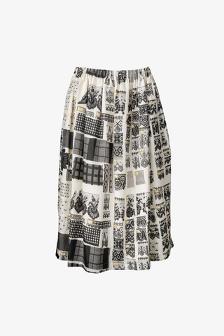 Lace-Print Midi Skirt