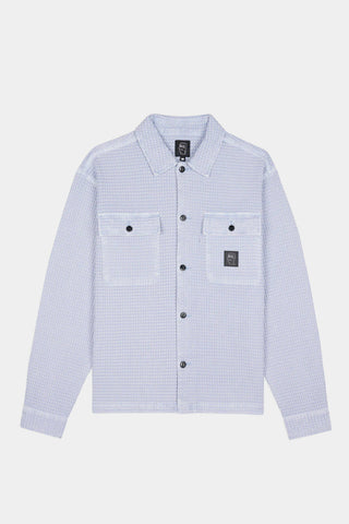 Waffle Button Front Long Sleeve Shirt