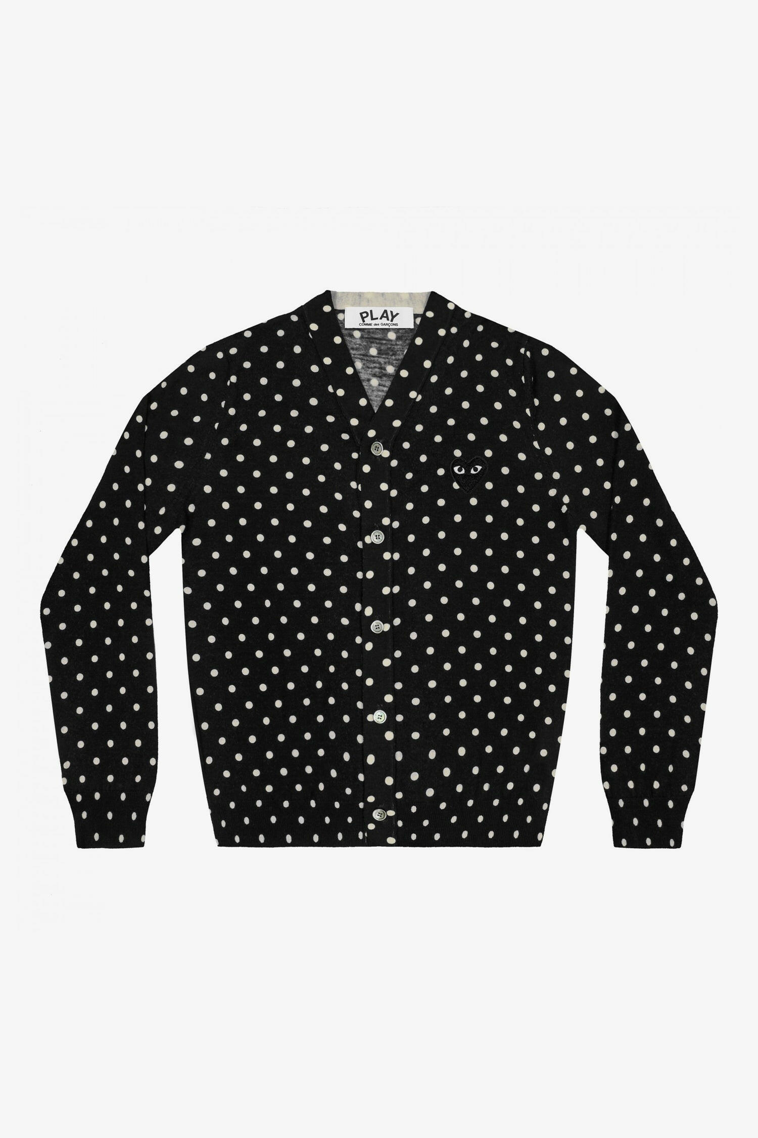 Selectshop FRAME - COMME DES GARCONS PLAY Polka Dot Cardigan Black Heart Outerwear Dubai