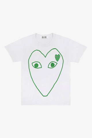 Blank Long Green Heart T-shirt (White)