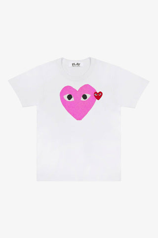 Pink Two Heart T-Shirt (White)