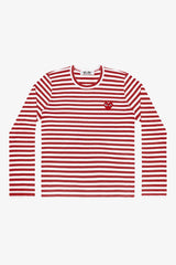 Selectshop FRAME - COMME DES GARCONS PLAY Red Heart Red Stripes Longsleeve T-Shirt Dubai