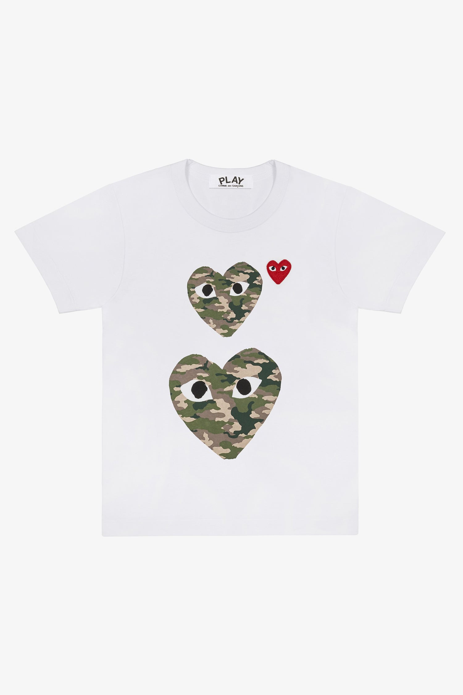 Selectshop FRAME - COMME DES GARCONS PLAY Camouflage Double Heart T-Shirt T-Shirt Dubai