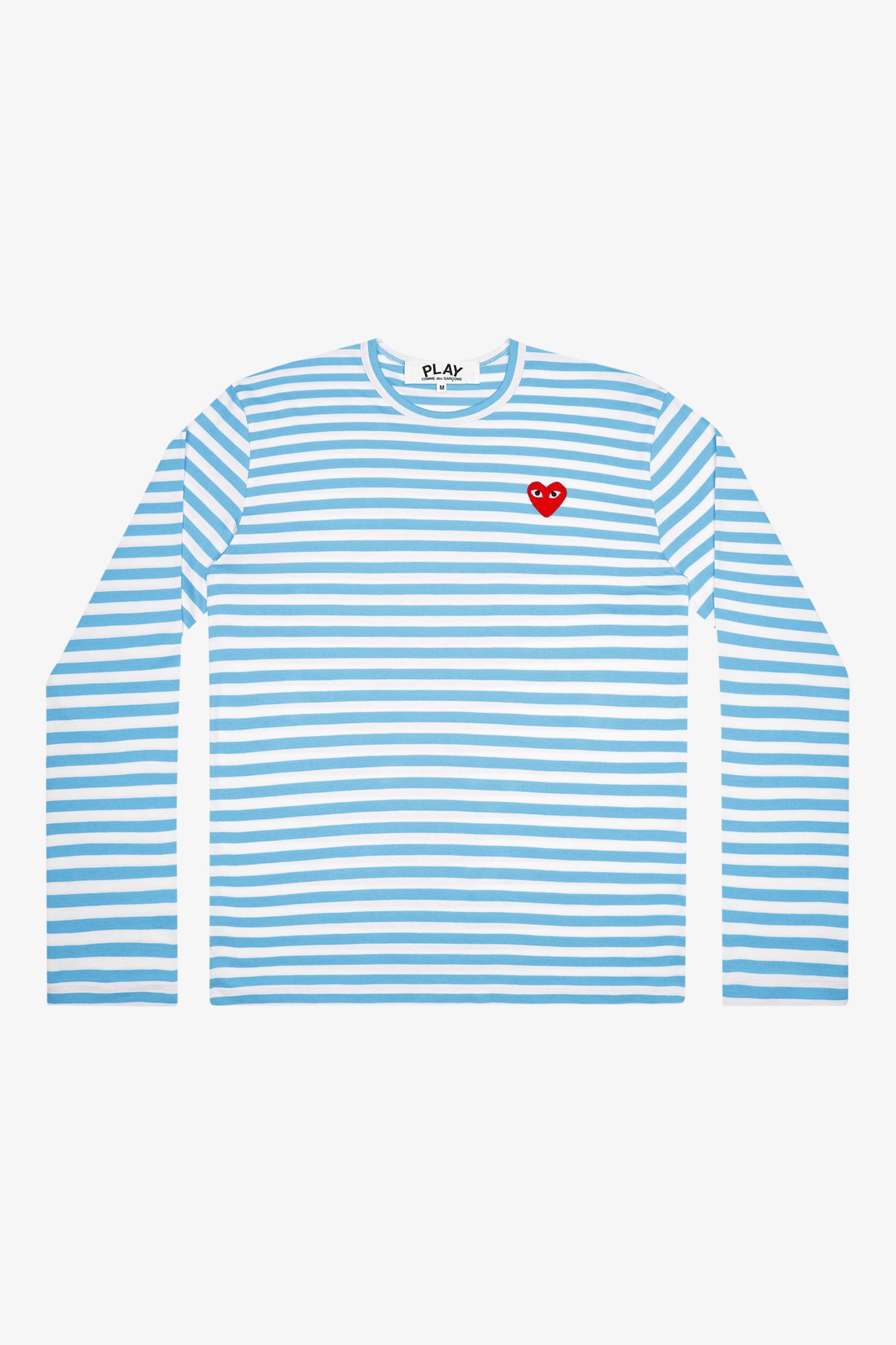 Selectshop FRAME - COMME DES GARCONS PLAY Red Heart Baby Blue Stripes Longsleeve T-Shirts Dubai