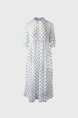 Floral-embroidered Wool-gauze Midi Dress