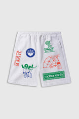 Selectshop FRAME - LO-FI Mother Earth All Over Print Fleece Shorts Bottoms Concept Store Dubai