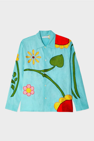 Boticelli Embroidered Flower Shirt