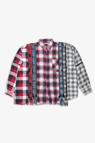 Zipped 7 Cuts Flannel Wide Shirt