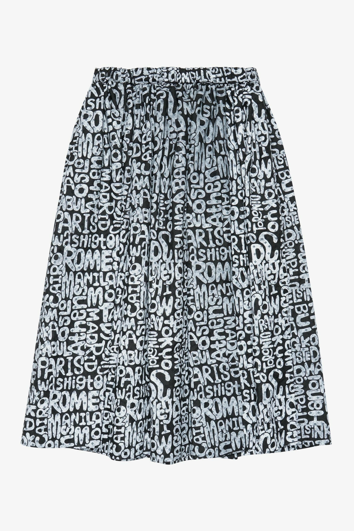 Selectshop FRAME - COMME DES GARCONS BLACK Abstract Cities Pattern Skirt Bottoms Dubai